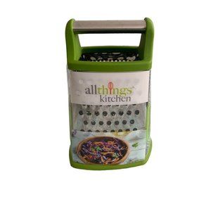 All Things Kitchen 4-Sided Grater Green Plastic Trim New